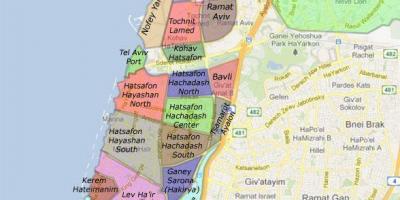 Tel Aviv štvrtí mapu