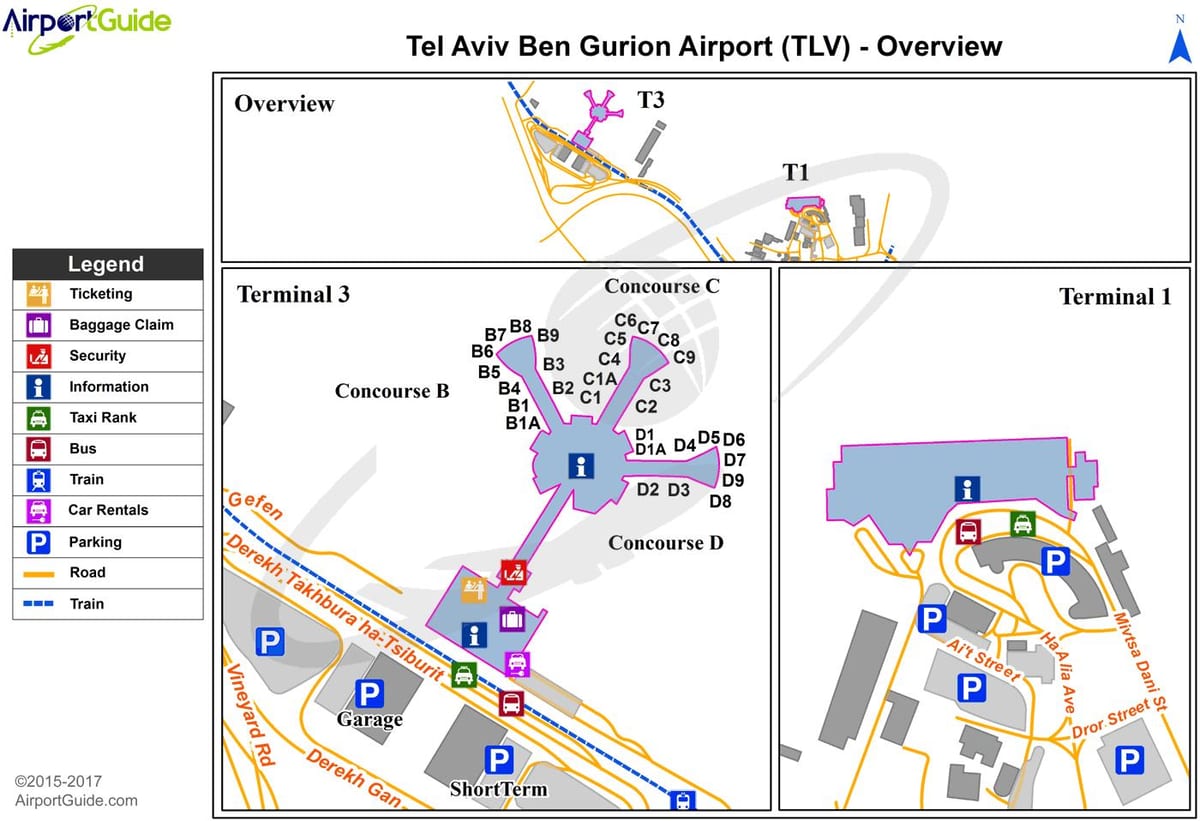 ben gurion airport terminal 3 mapu