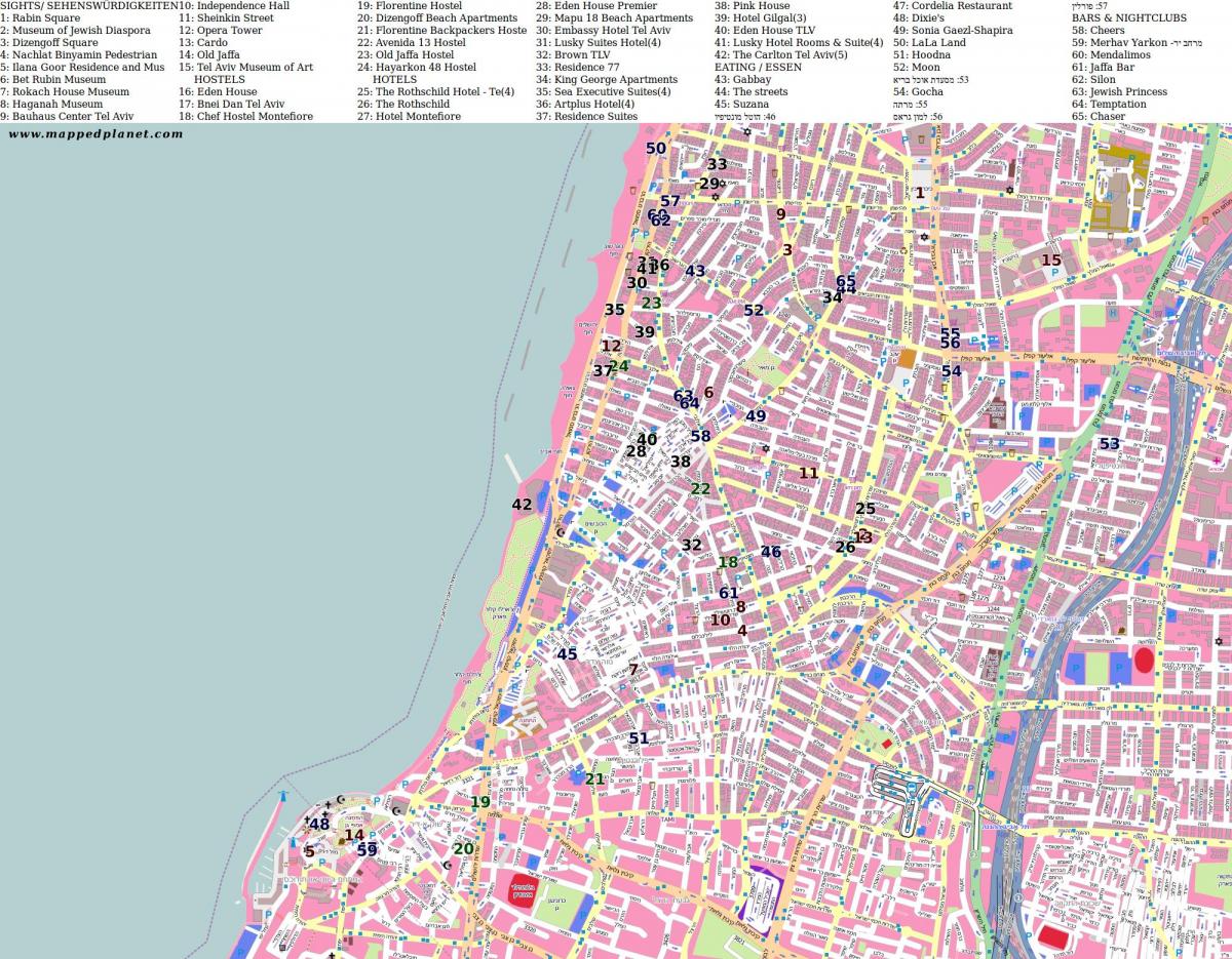 mapa rabin námestie Tel Aviv