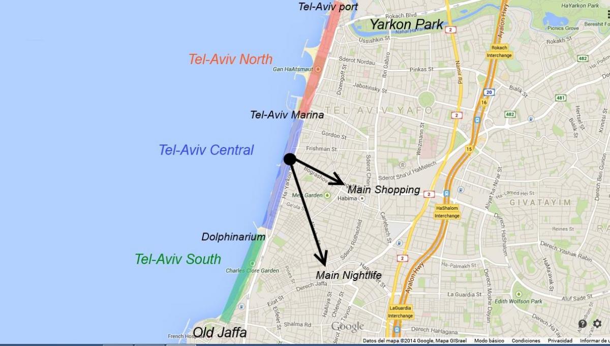mapa Tel Aviv nočný život
