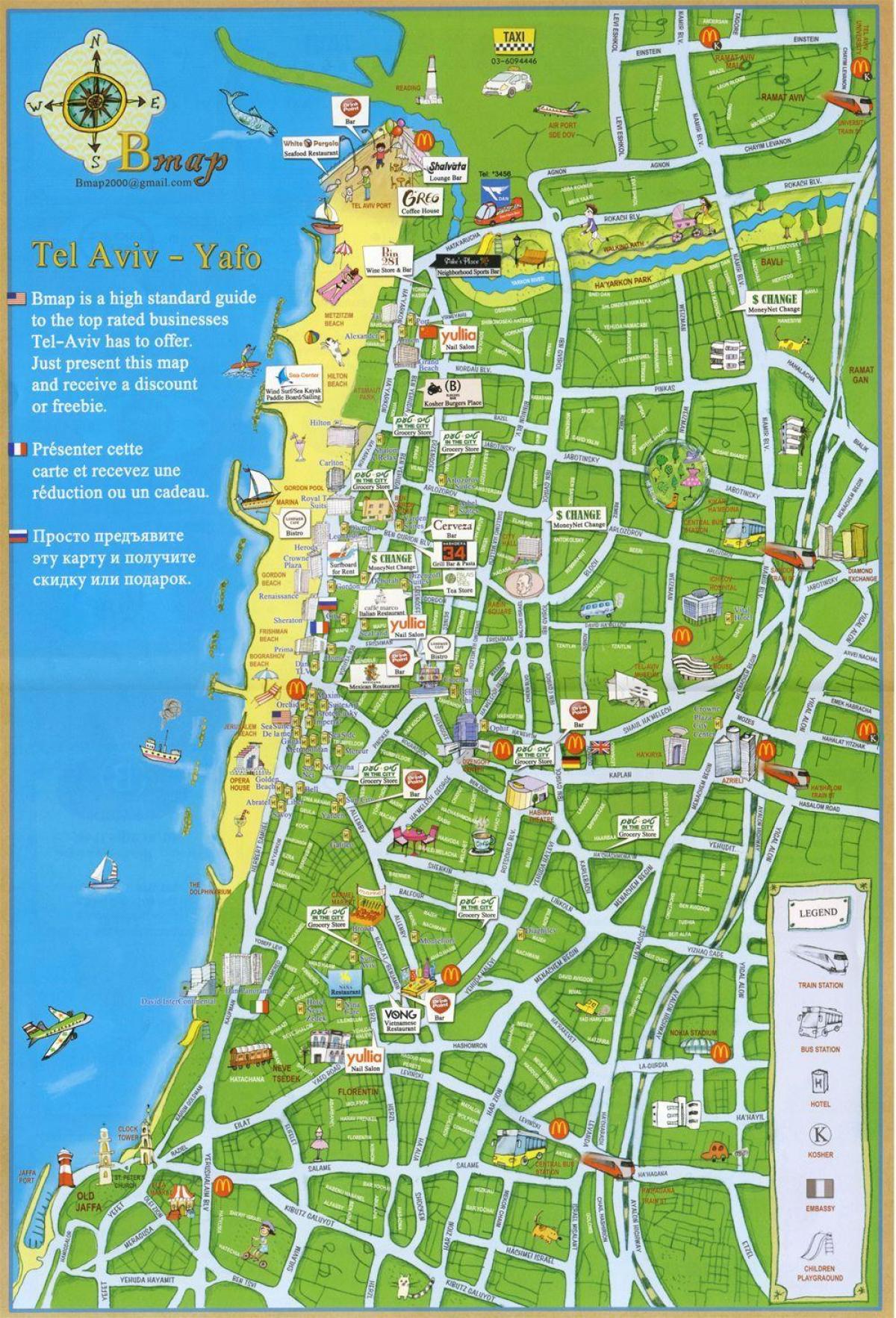 Tel Aviv atrakcie mapu
