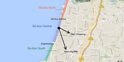 Mapa Tel Aviv nočný život