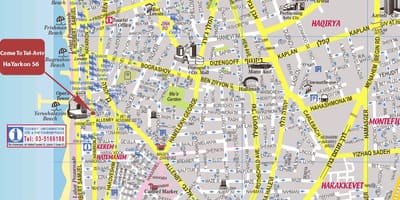 Mapa Tel Aviv pešia prehliadka